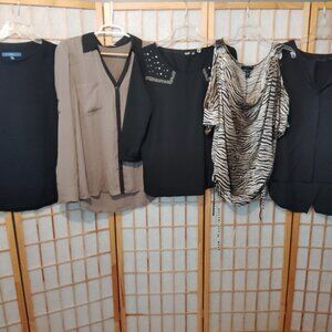 LOT OF 5/$20 WOMENS TOPS BLOUSES HIGH LOW EXPRESS ISABELLA RODRIGUEZ ANA~SIZE XL